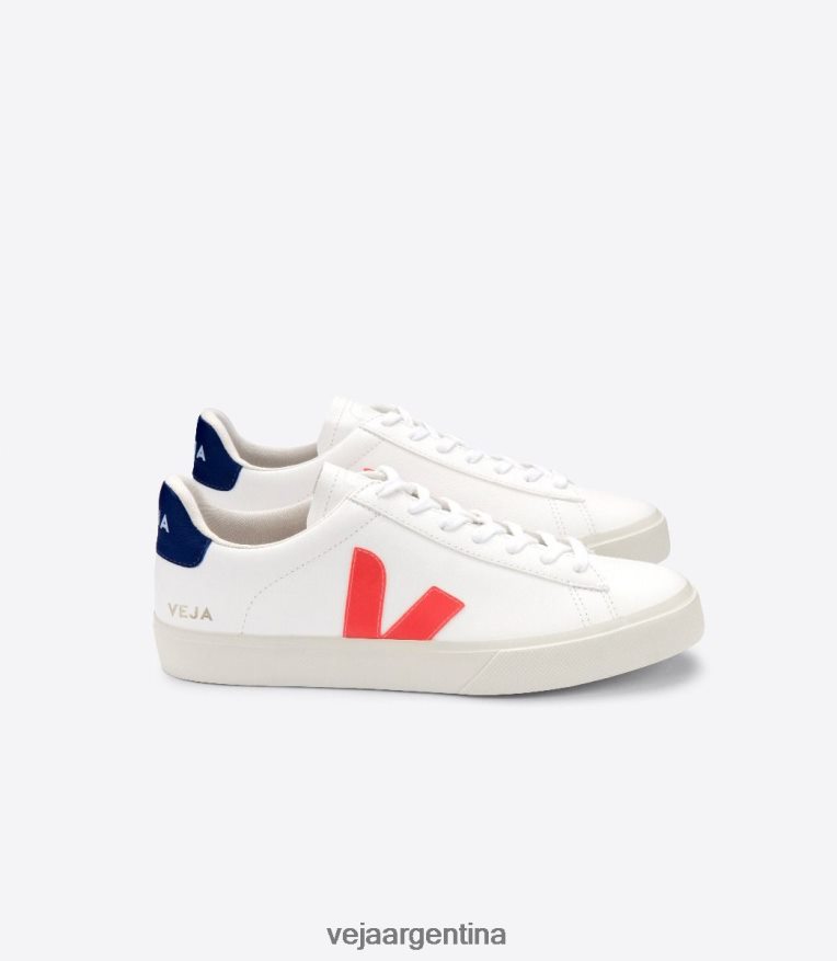 campo cuero sin cromo blanco naranja fluo Veja NT64JJ16 hombres zapatos