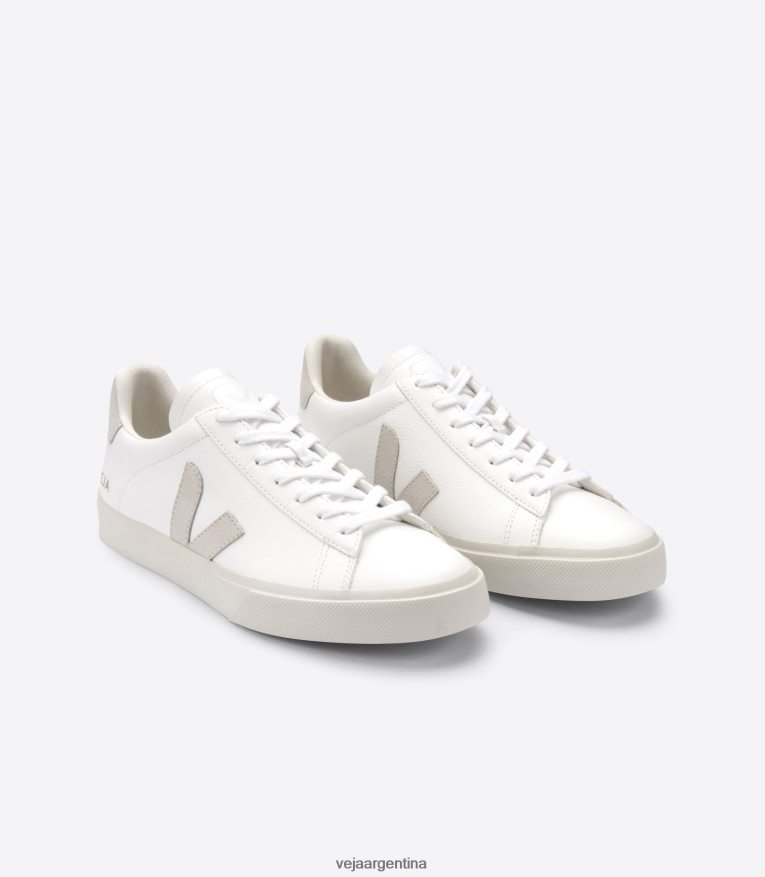 campo cuero sin cromo blanco natural Veja NT64JJ8 hombres zapatos