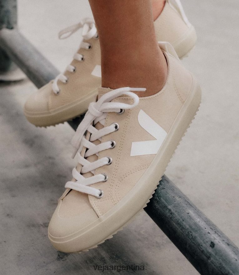 nova lienzo areia blanco Veja NT64JJ154 hombres zapatos