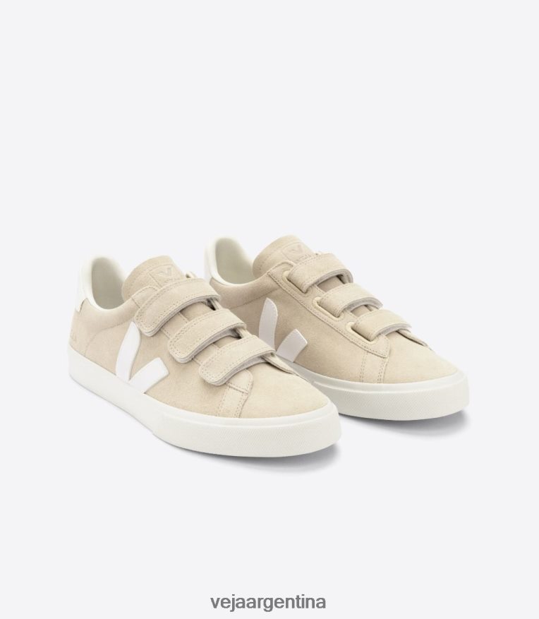 Recife cuero sin cromo blanco almendra Veja NT64JJ114 hombres zapatos