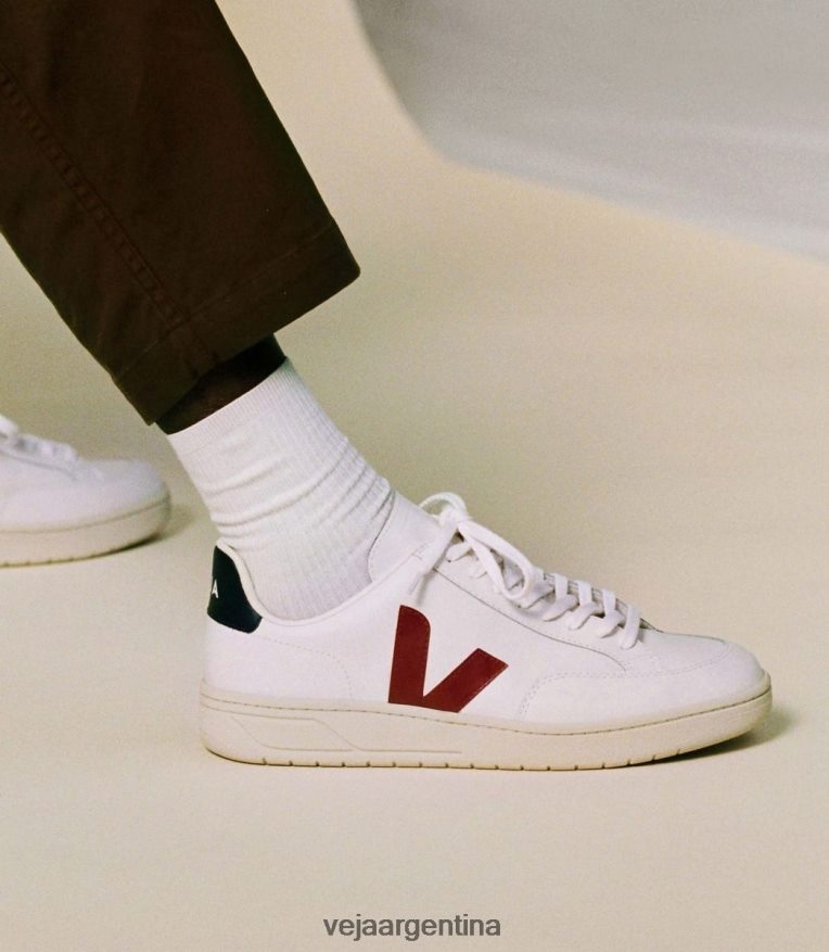 v-12 cuero blanco marsala nautico Veja NT64JJ27 hombres zapatos