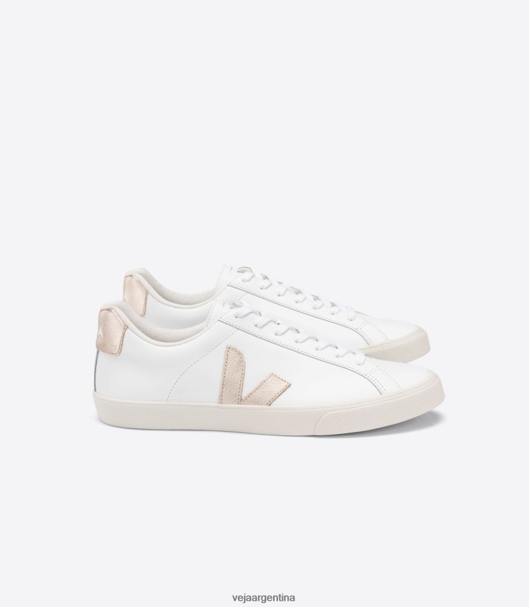 cuero esplar blanco platinado Veja NT64JJ241 mujer zapatos