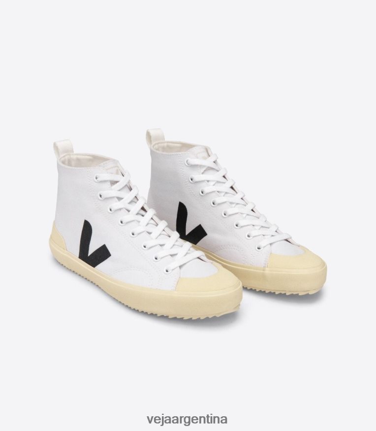 nova ht lona blanco negro suela mantequilla Veja NT64JJ288 mujer zapatos