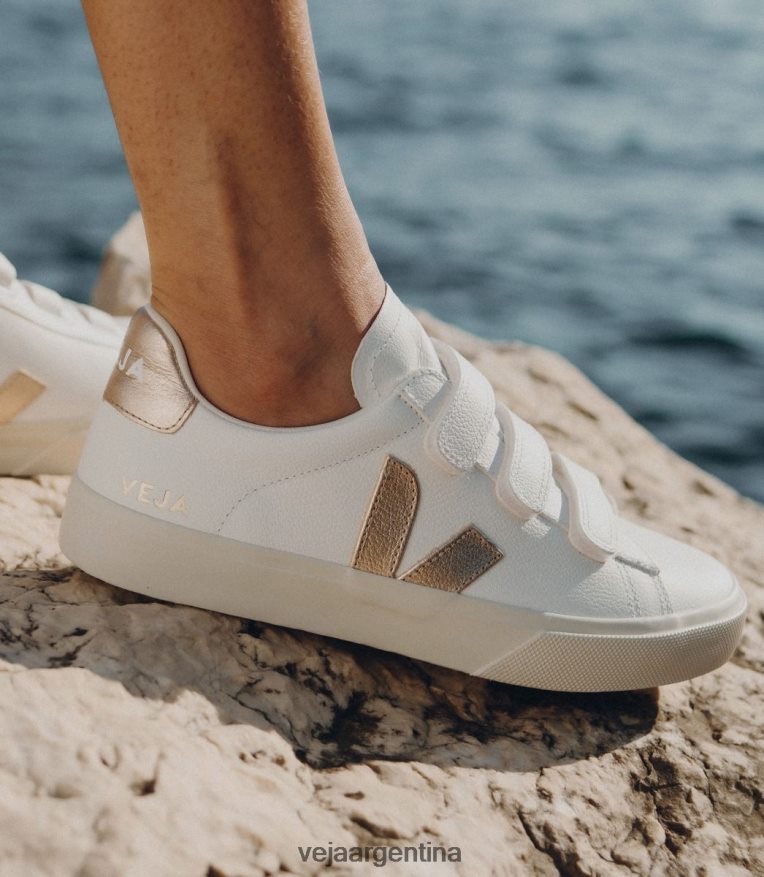 Recife cuero sin cromo blanco platinado Veja NT64JJ246 mujer zapatos