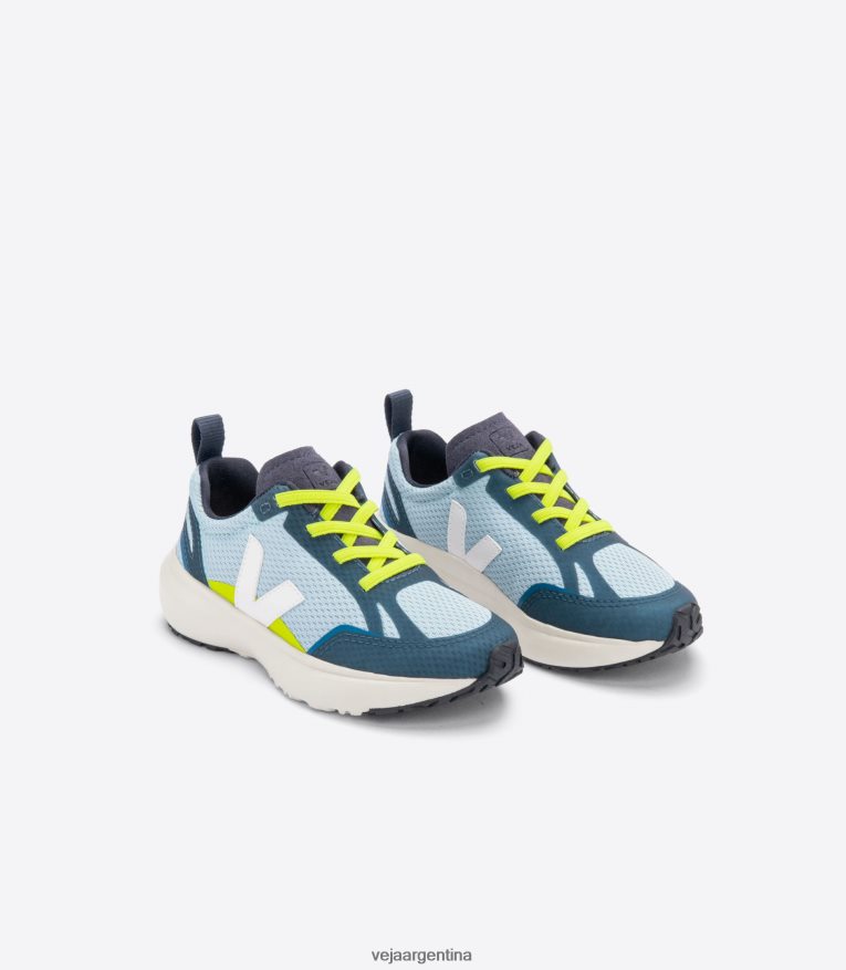 cordones elásticos canario alveomesh acero blanco Veja NT64JJ383 niños zapatos