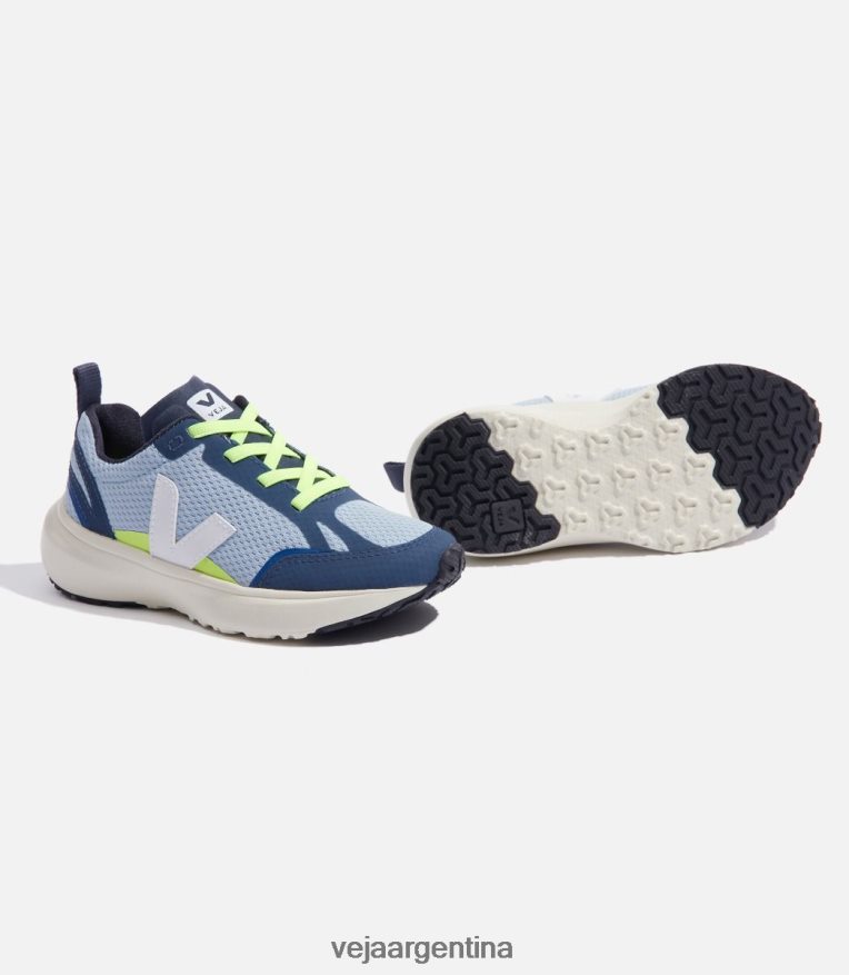 cordones elásticos canario alveomesh acero blanco Veja NT64JJ383 niños zapatos