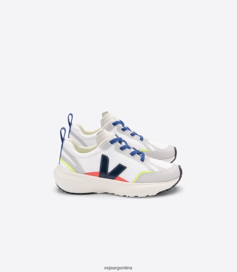 cordones elásticos canario alveomesh blanco nautico Veja NT64JJ381 niños zapatos