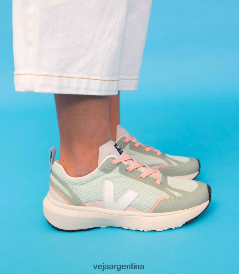 cordones elásticos canario alveomesh matcha blanco Veja NT64JJ390 niños zapatos
