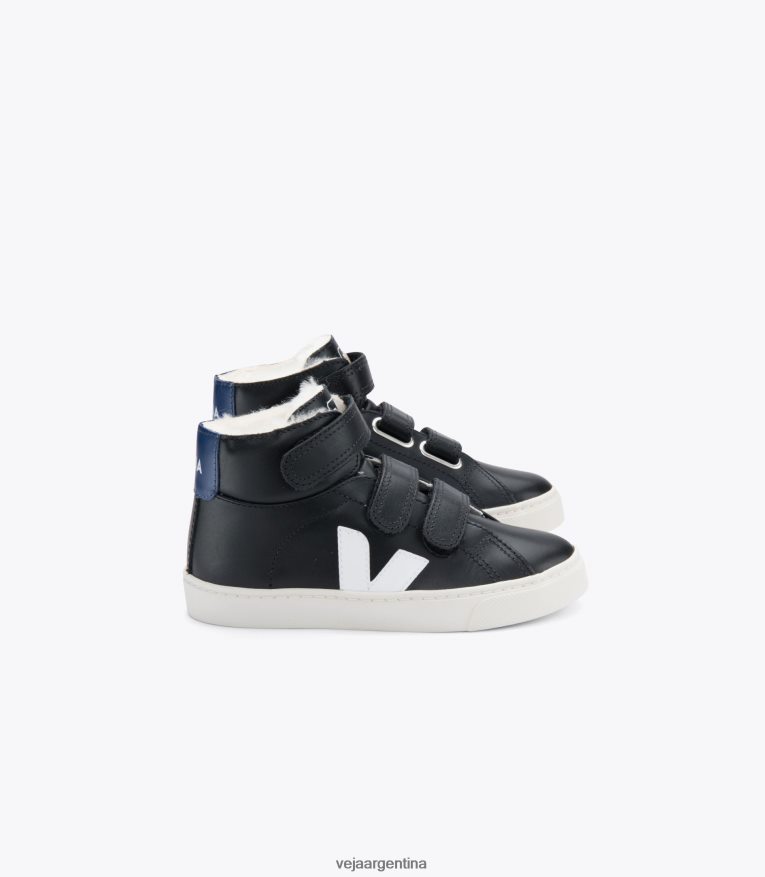 esplar piel fured media negro cobalto Veja NT64JJ320 niños zapatos