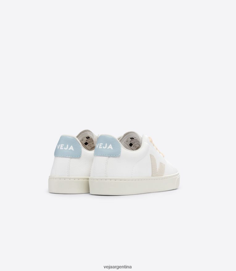 Cordones esplar cuero sin cromo acero sable blanco Veja NT64JJ332 niños zapatos