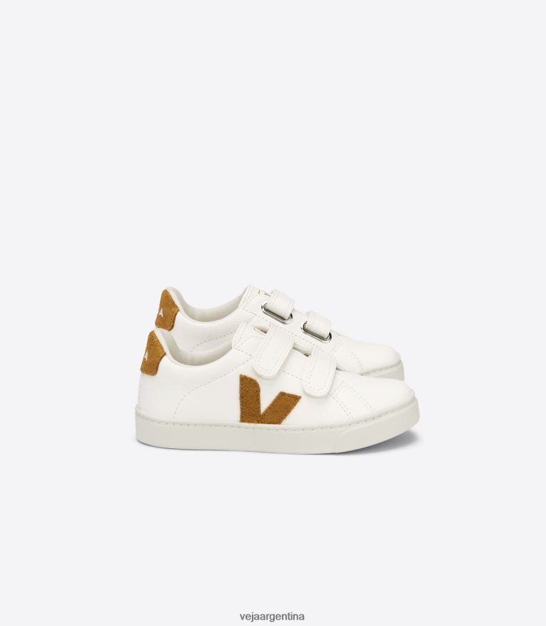 esplar cuero sin cromo blanco camel Veja NT64JJ328 niños zapatos