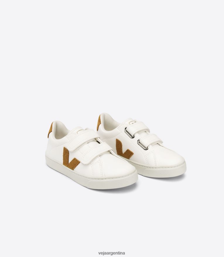 esplar cuero sin cromo blanco camel Veja NT64JJ328 niños zapatos