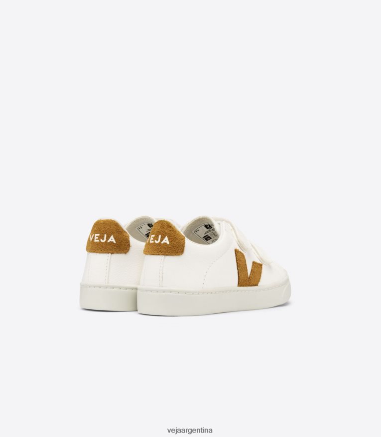 esplar cuero sin cromo blanco camel Veja NT64JJ328 niños zapatos