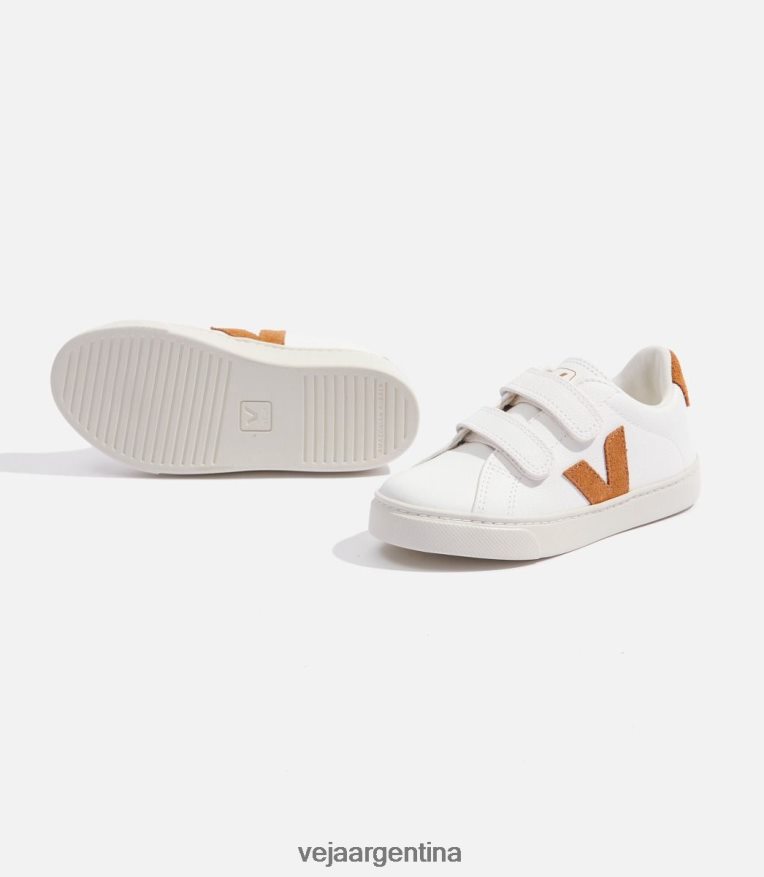 esplar cuero sin cromo blanco camel Veja NT64JJ328 niños zapatos