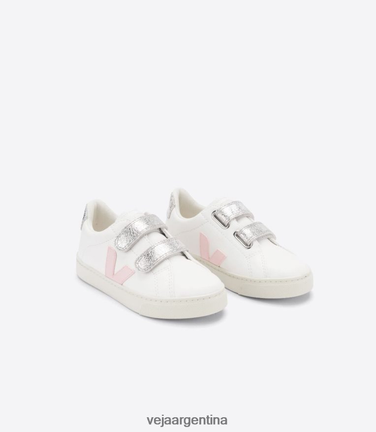 esplar cuero sin cromo blanco petalo plata Veja NT64JJ323 niños zapatos