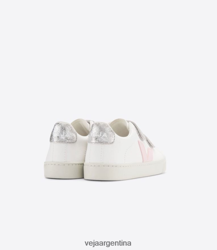 esplar cuero sin cromo blanco petalo plata Veja NT64JJ323 niños zapatos