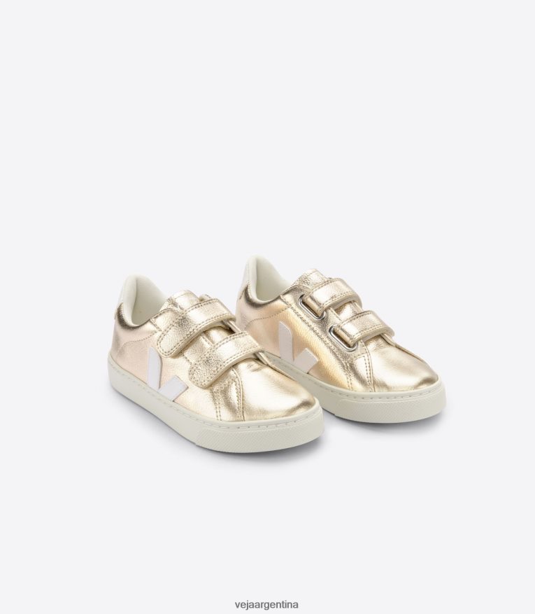 esplar cuero sin cromo platinado blanco Veja NT64JJ327 niños zapatos