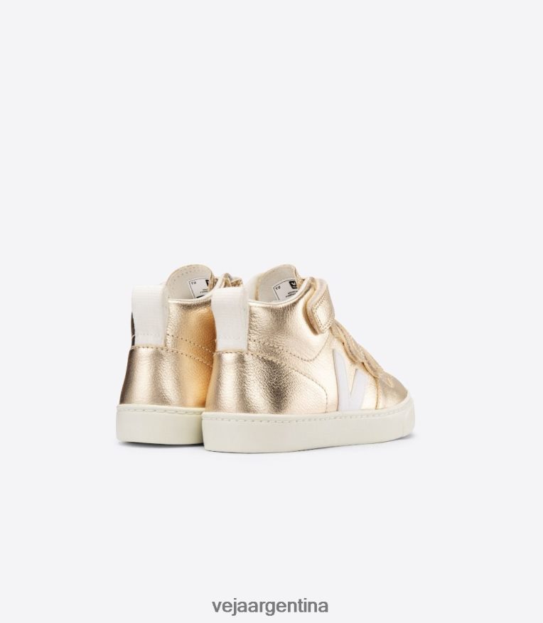 v-10 mid cuero sin cromo blanco platino Veja NT64JJ347 niños zapatos