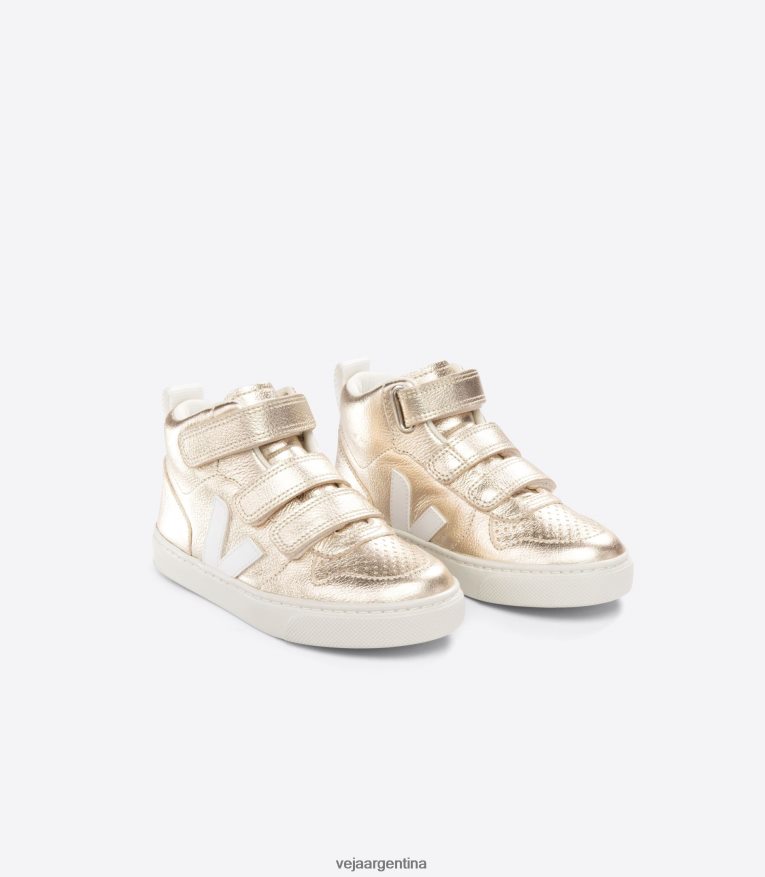 v-10 mid cuero sin cromo blanco platino Veja NT64JJ351 niños zapatos