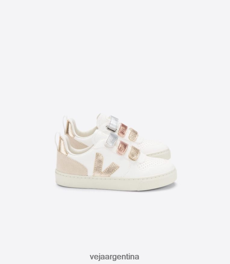 v-10 cuero sin cromo multico blanco brillante Veja NT64JJ355 niños zapatos