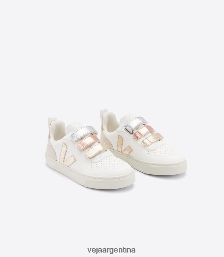 v-10 cuero sin cromo multico blanco brillante Veja NT64JJ355 niños zapatos