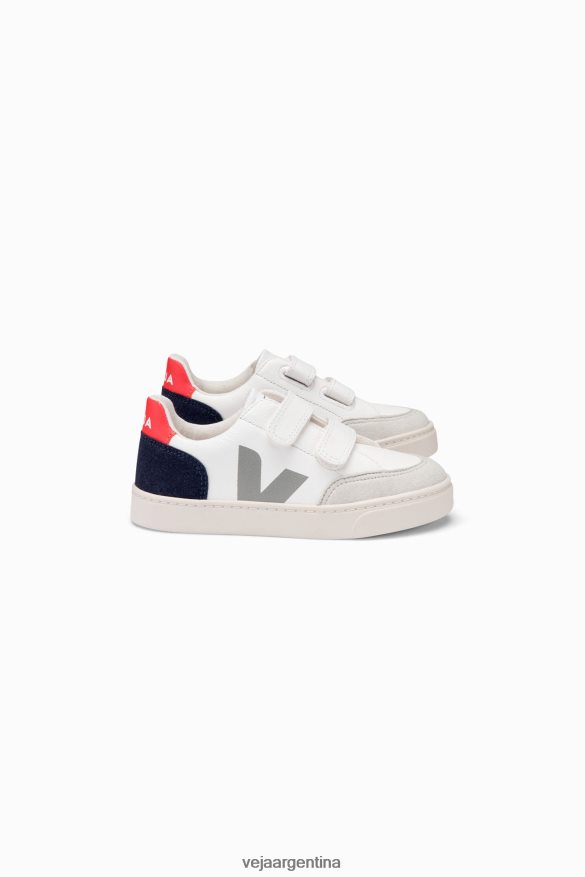 v-12 cuero sin cromo blanco multico nautico Veja NT64JJ310 niños zapatos