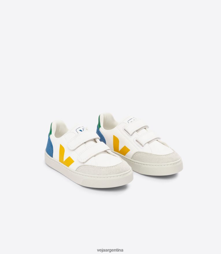 v-12 cuero sin cromo blanco multico índigo Veja NT64JJ302 niños zapatos