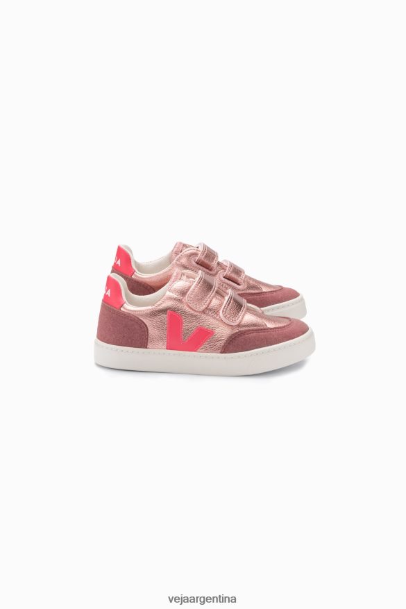 v-12 cuero sin cromo nácar rosa fluo Veja NT64JJ306 niños zapatos