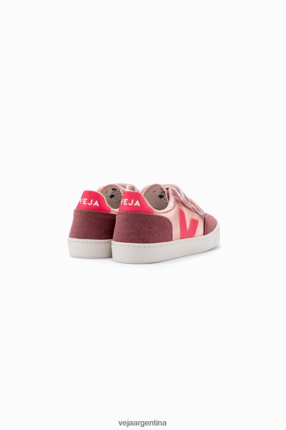 v-12 cuero sin cromo nácar rosa fluo Veja NT64JJ306 niños zapatos